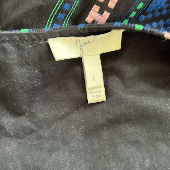 Joie 100% Cotton Embroidered Boho V-Neck Bell Sleeve Mini Dress Size L - Picture 8 of 11